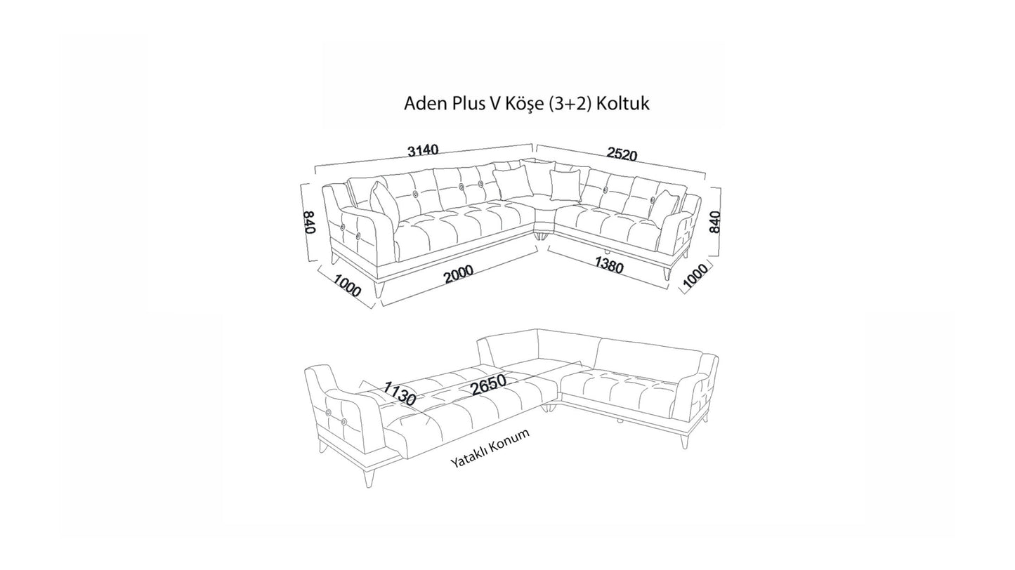 Aden Corner Sofa Bed Plus
