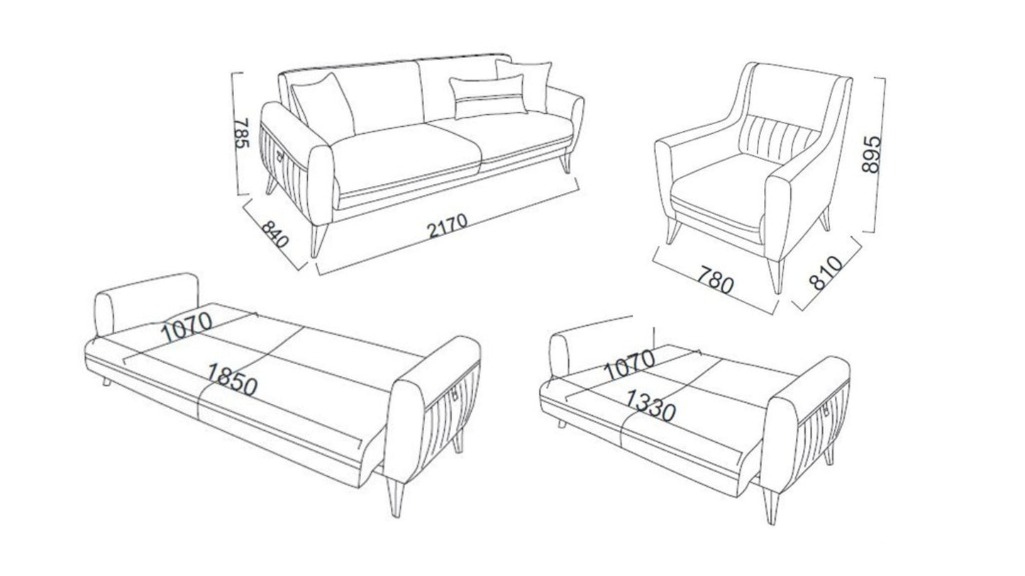 Cozy Sofa Bed Set 3 + 2 + B