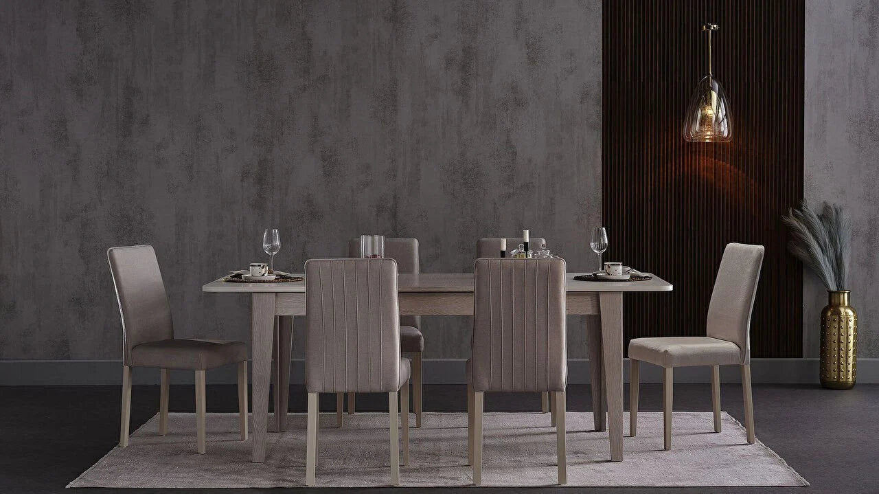 PALERMO EXTENDABLE DINING TABLE + 6 CHAIRS