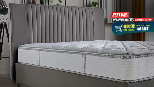 Petra Plus S Headboard and Base (Grey Ottoman Bed)