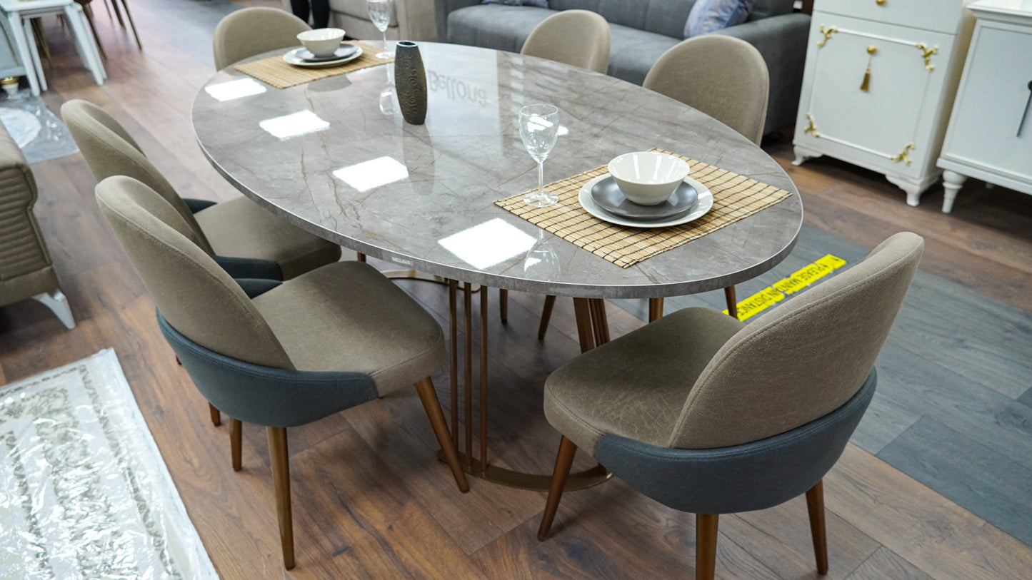 Prag Dining Table + 6 Chairs