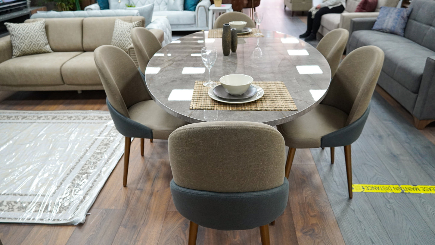 Prag Dining Table + 6 Chairs