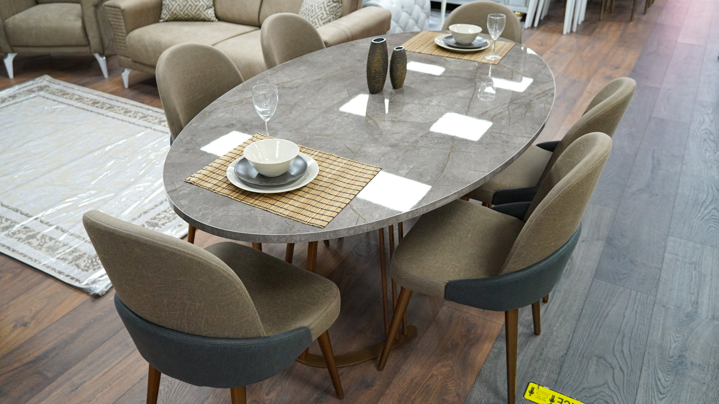 Prag Dining Table + 6 Chairs