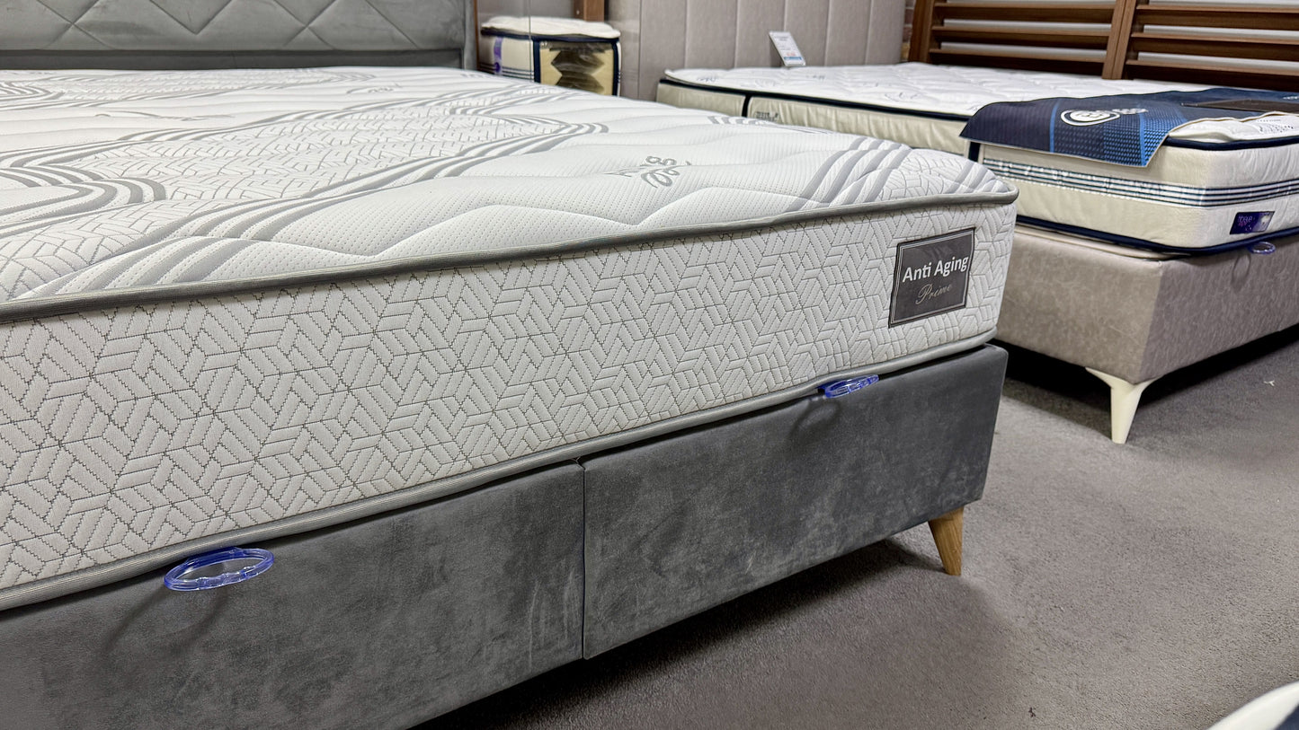 Petra S Headboard and Base (Grey Ottoman Bed)