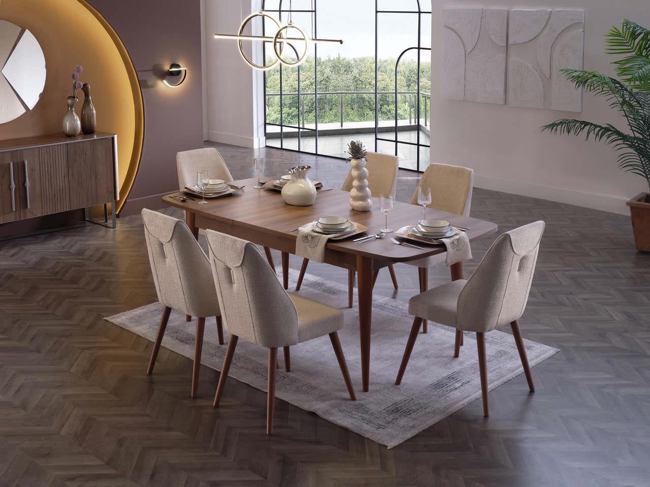 Mirante Extendable Dining Table + 6 Chairs