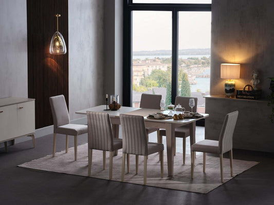 PALERMO EXTENDABLE DINING TABLE + 6 CHAIRS