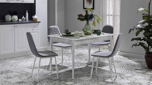 Arte Mini Extendable Dining Table + 4 Chairs