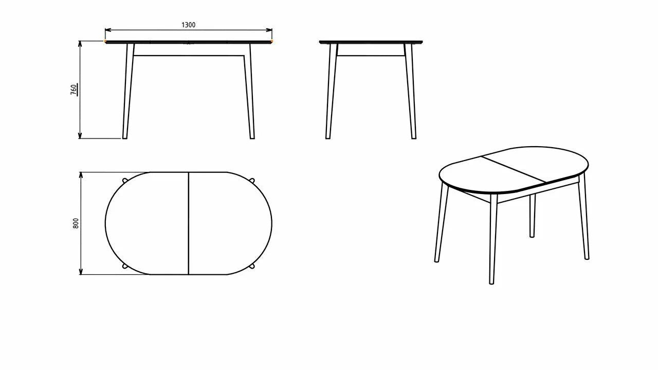 PRUVA EXTENDABLE TABLE (KITCHEN) + 4 CHAIRS