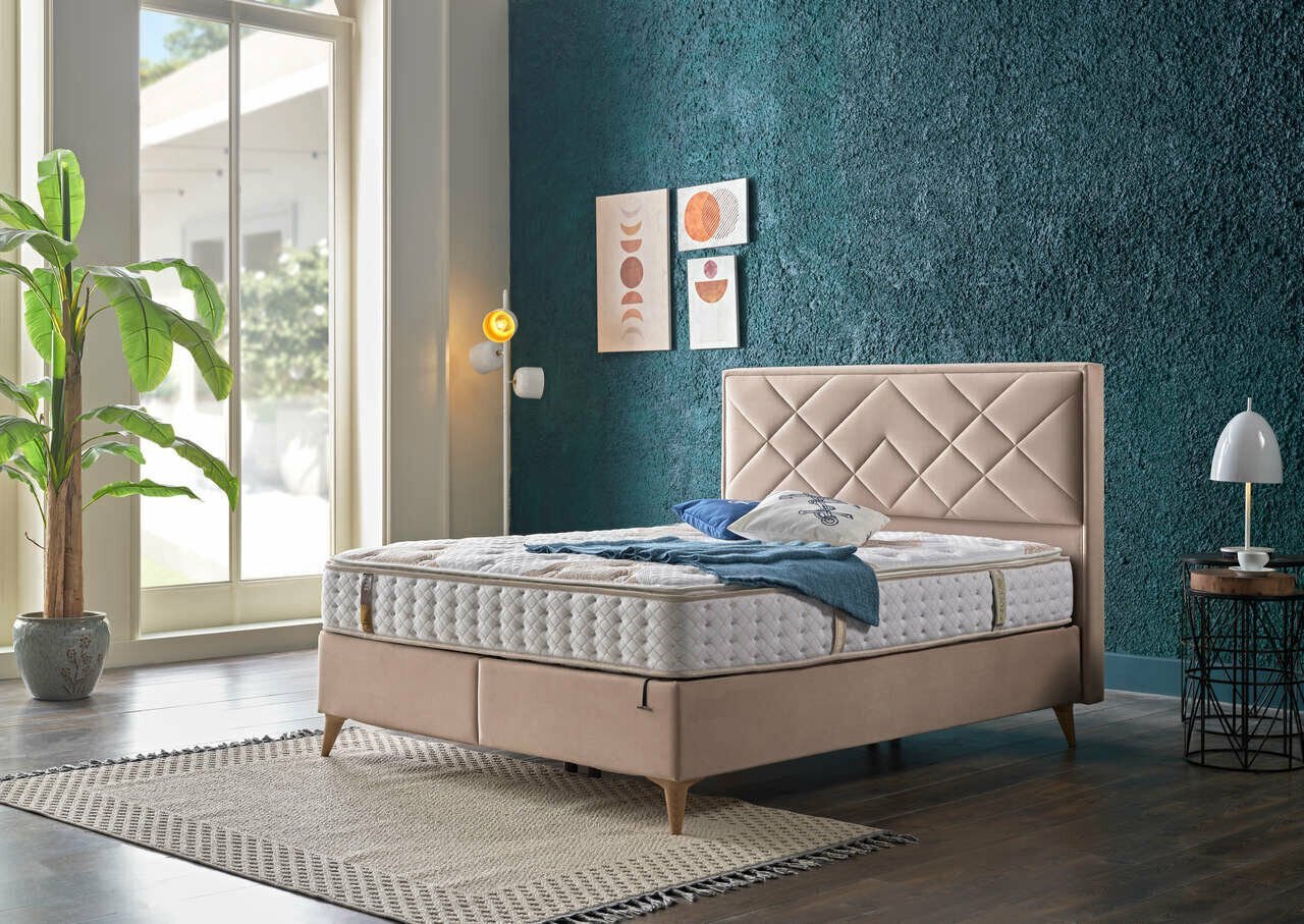 Petra S Headboard and Base (Mink Ottoman Bed)