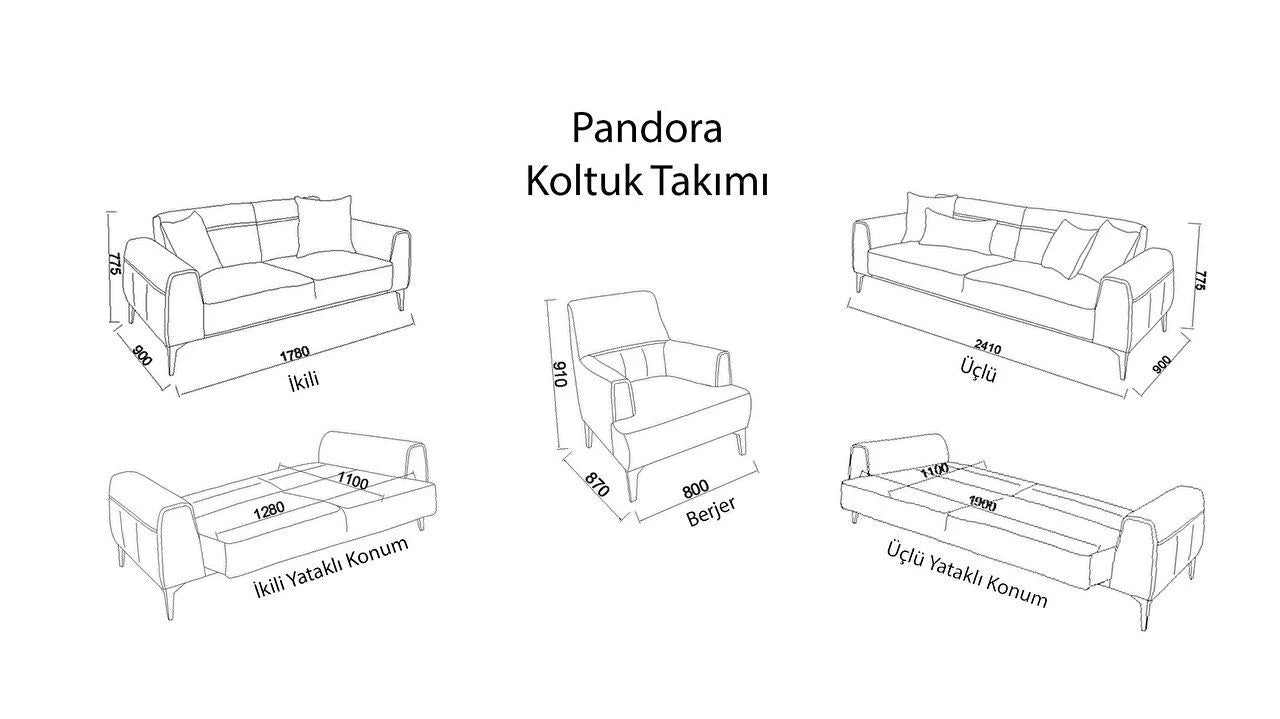 Pandora Sofa Bed Set